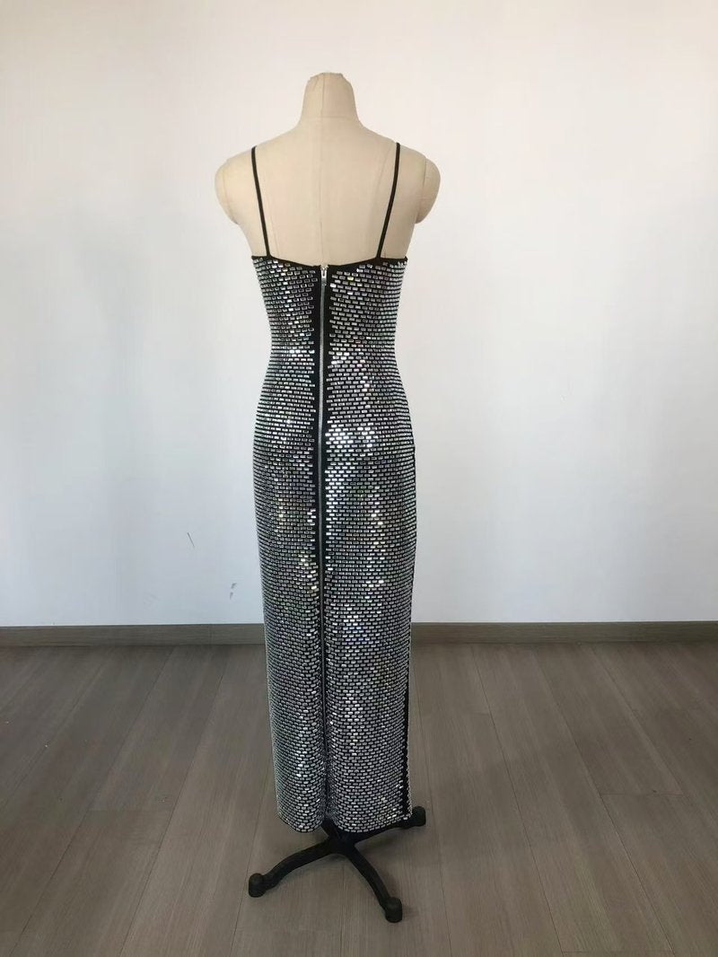 Sparkle Sequin Sleeveless Midi Dress H6671