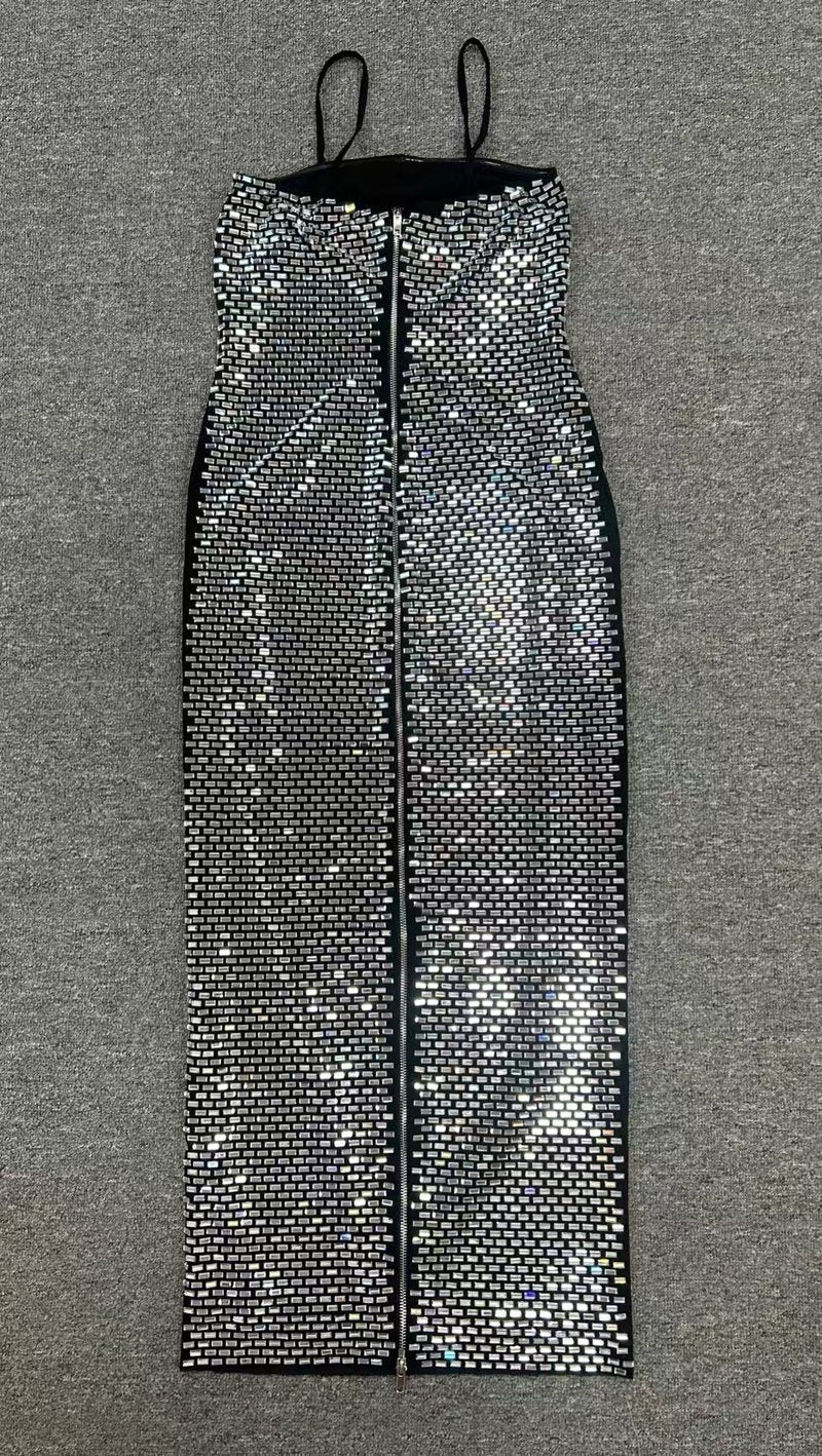 Sparkle Sequin Sleeveless Midi Dress H6671