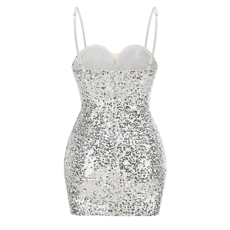 Sparkle Sequin Strapless Mini Dress H6561