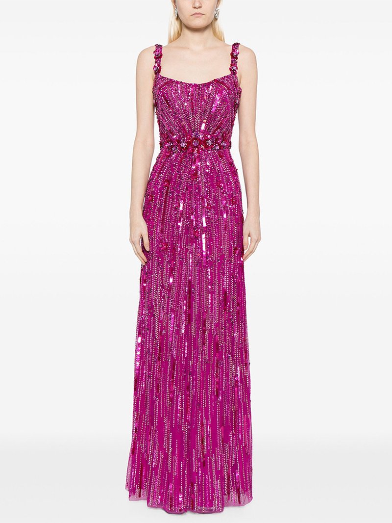 Sparkling Beaded Turquoise Maxi Dress H6769