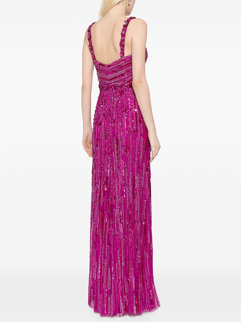 Sparkling Beaded Turquoise Maxi Dress H6769
