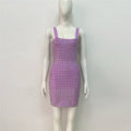 Sparkly Purple Rhinestone Bodycon Dress H6453