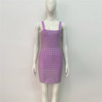 Sparkly Purple Rhinestone Bodycon Dress H6453