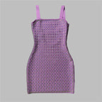 Sparkly Purple Rhinestone Bodycon Dress H6453