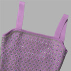 Sparkly Purple Rhinestone Bodycon Dress H6453