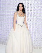 Square Neck Beaded Ball Gown H6655