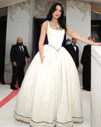 Square Neck Beaded Ball Gown H6655