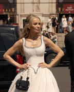 Square Neck Beaded Ball Gown H6655