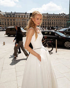Square Neck Beaded Ball Gown H6655