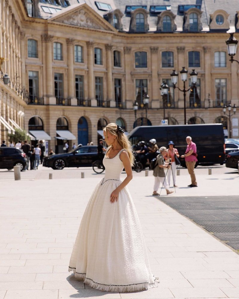 Square Neck Beaded Ball Gown H6655