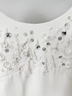 Square Neck Beaded Long Sleeve Mini Dress H6740