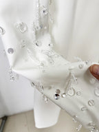 Square Neck Beaded Long Sleeve Mini Dress H6740