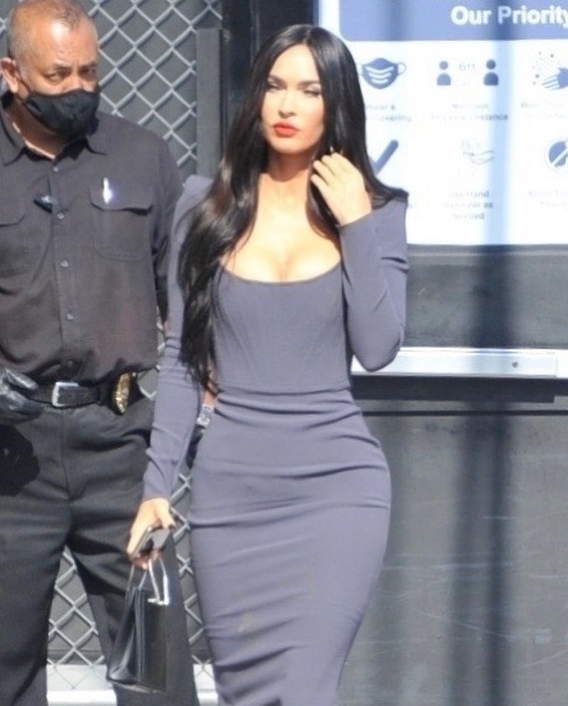 Square Neck Ribbed Long Sleeve Midi Dress H4126