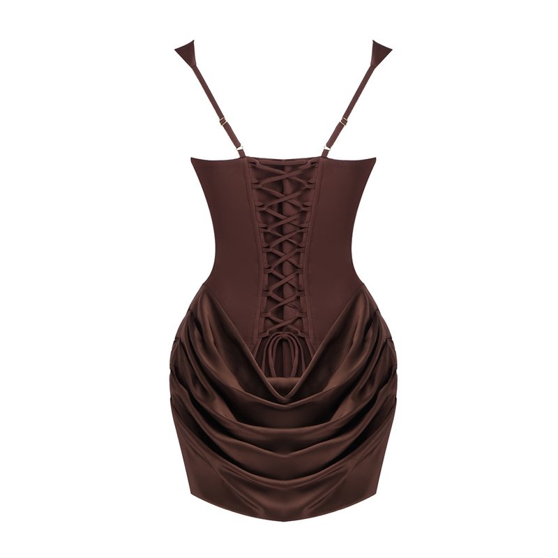 Square Neck Ruched Mini Dress H7126