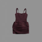Square Neck Ruched Mini Dress H7126