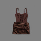 Square Neck Ruched Mini Dress H7126