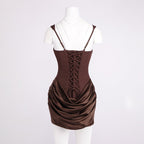 Square Neck Ruched Mini Dress H7126