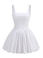Square Neck Ruffle Mini Dress H6359
