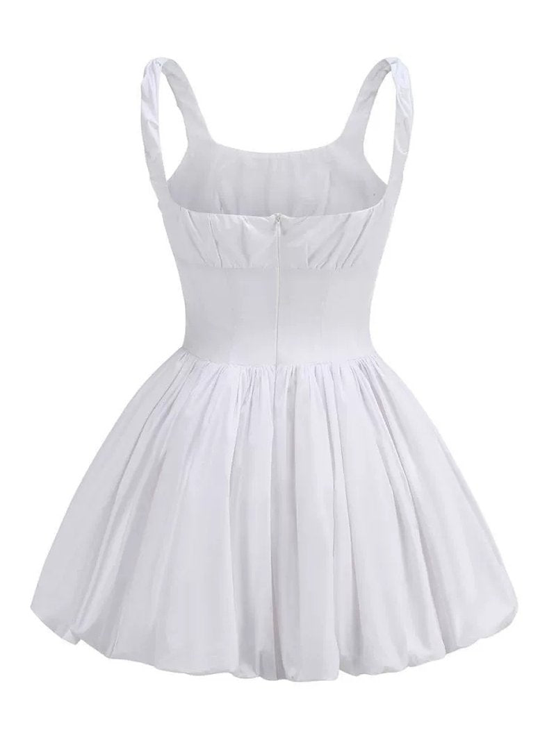 Square Neck Ruffle Mini Dress H6359