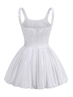 Square Neck Ruffle Mini Dress H6359