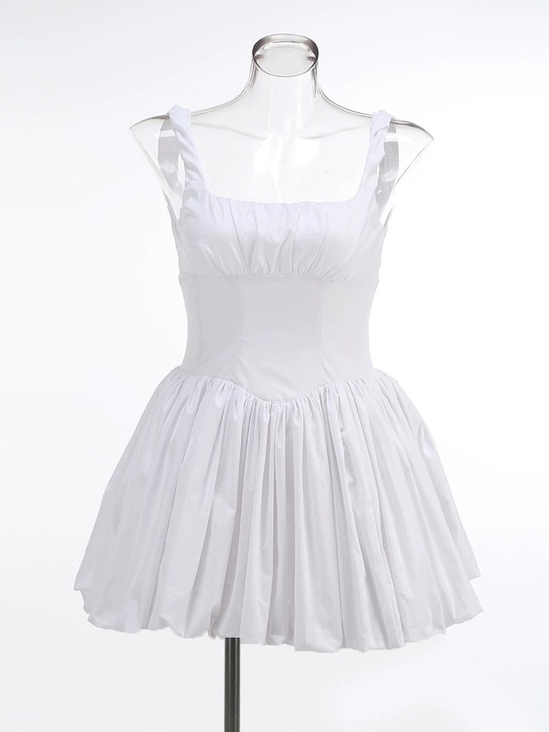 Square Neck Ruffle Mini Dress H6359