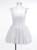 Square Neck Ruffle Mini Dress H6359