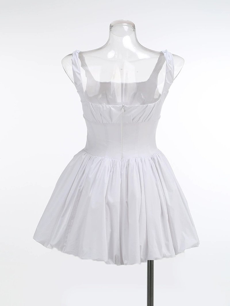 Square Neck Ruffle Mini Dress H6359