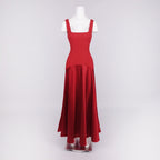 Square Neck Satin Maxi Dress H7099