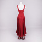 Square Neck Satin Maxi Dress H7099