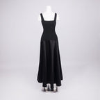 Square Neck Satin Maxi Dress H7099