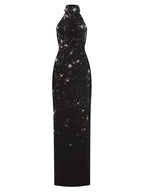 Star Embellished High Neck Gown H6817