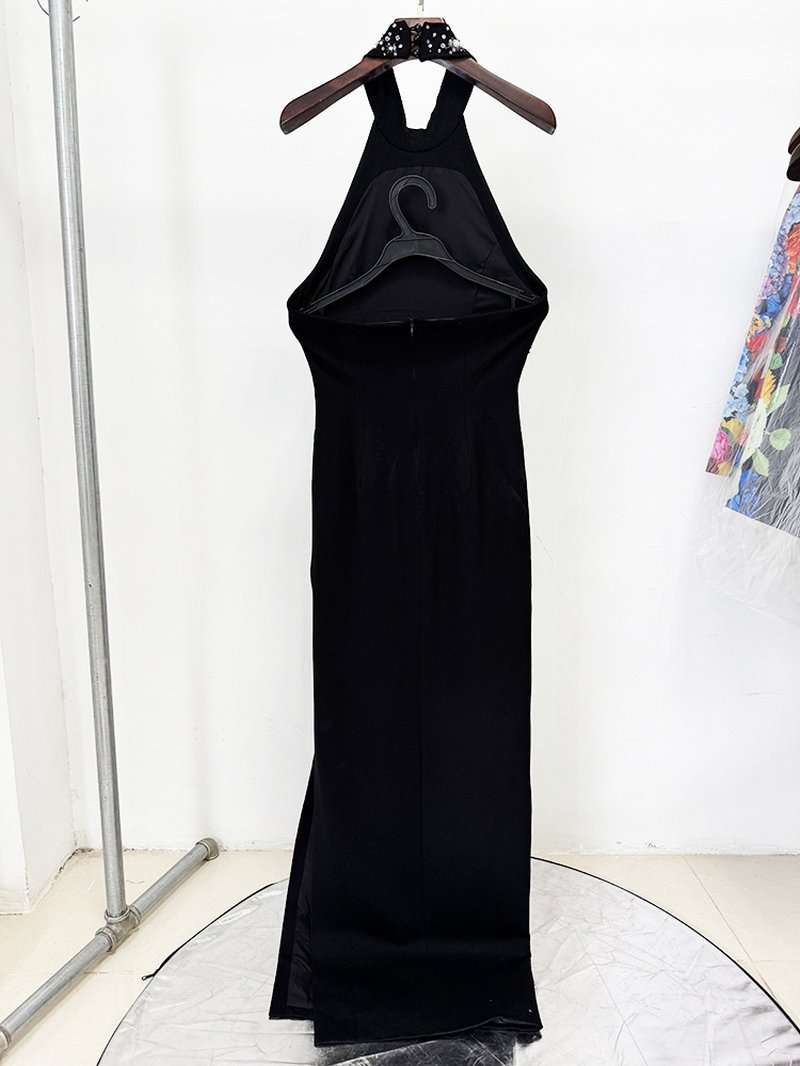 Star Embellished High Neck Gown H6817