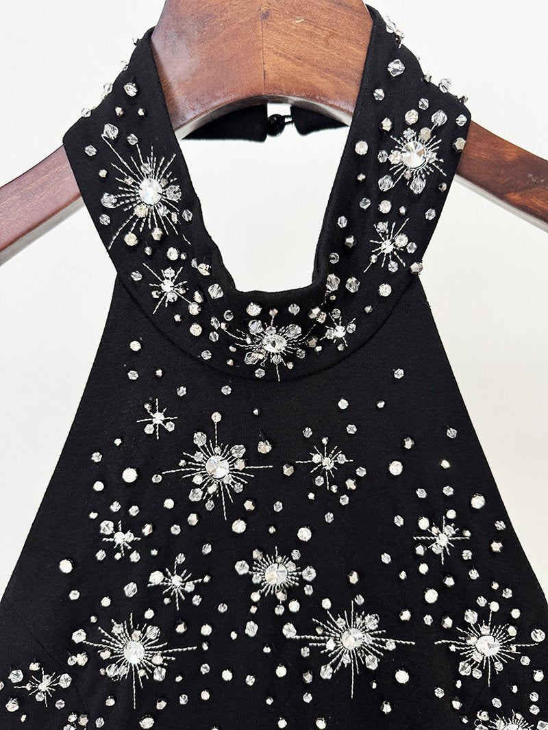 Star Embellished High Neck Gown H6817