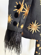 Star Print Velvet Lapel Suit H7047