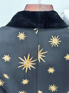 Star Print Velvet Lapel Suit H7047