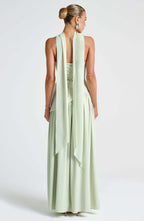 Fashion Strapless Asymmetrical Yellow Maxi Dress H7159