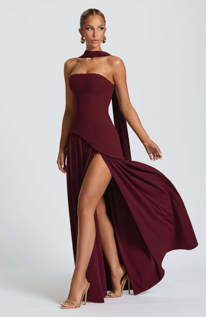 Fashion Strapless Asymmetrical Yellow Maxi Dress H7159
