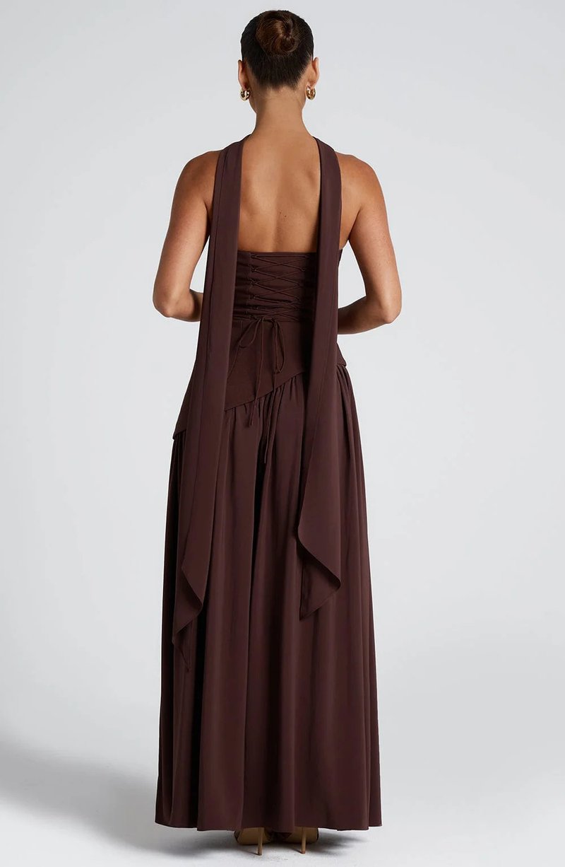 Fashion Strapless Asymmetrical Yellow Maxi Dress H7159