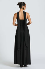 Fashion Strapless Asymmetrical Yellow Maxi Dress H7159