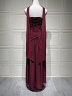 Fashion Strapless Asymmetrical Yellow Maxi Dress H7159