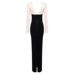 Strapless Beaded Black Gown H6189