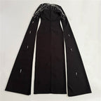 Strapless Beaded Cape Maxi Dress H6577