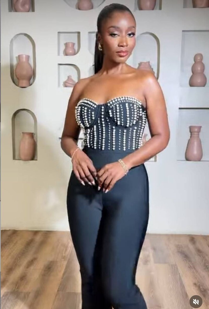 Strapless Beaded Corset Jumpsuit H6804