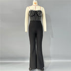 Strapless Beaded Corset Jumpsuit H6804