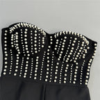 Strapless Beaded Corset Jumpsuit H6804