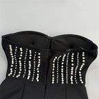 Strapless Beaded Corset Jumpsuit H6804