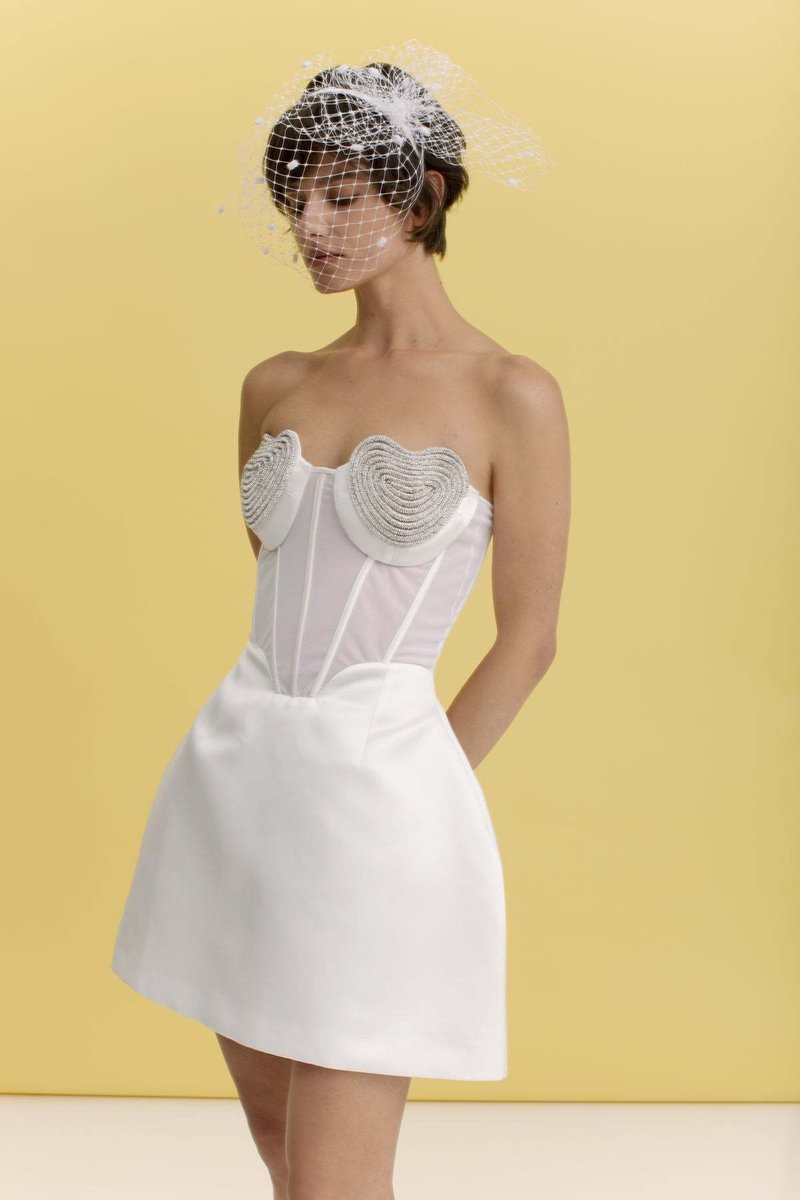 Strapless Beaded Corset Mini Dress H5986
