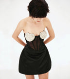 Strapless Beaded Corset Mini Dress H5986