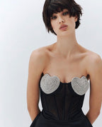 Strapless Beaded Corset Mini Dress H5986