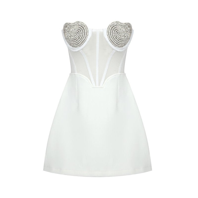 Strapless Beaded Corset Mini Dress H5986